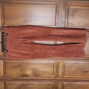 For Joseph Leather Suede Flared Leg Pants Sz 6